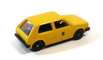 Spur H0 1/87 Fleischmann PKW Golf I gelb Post (53/40)