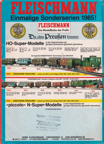 Fleischmann Katalog Ausgabe 1985/86