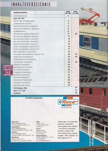 Roco Katalog News Ausgabe 1994