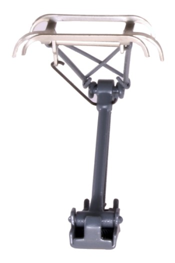 Sommerfeldt 671 H0 Einholmstromabnehmer RAL 7012 schmales Schleifstück Paar