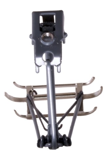 Sommerfeldt 671 H0 Einholmstromabnehmer RAL 7012 schmales Schleifstück Paar