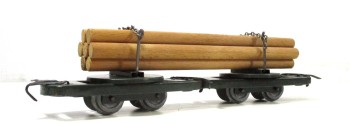 Biller Bahn 0e Schmalspur Set Drehschemelwagen mit Holzladung (585F)