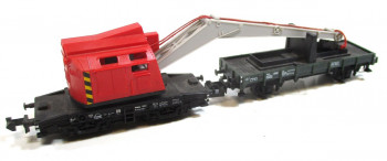 Minitrix N Güterwagen Kranwagen mit Stützwagen ohne OVP (Z210/01)