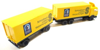 Wiking H0 1/87 MB LKW Koffer-Hängerzug Schmalbach Verpackungen ohne OVP 