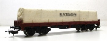 Electrotren H0 5126 Niederbordwagen 4-achsig mit Plane RENFE OVP (1360g)