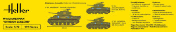 Heller 1:72 56894 STARTER KIT M4A2 Sherman Division Leclerc (deco.FR KIT