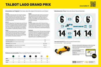 Heller 1:24 56721 STARTER KIT Talbot Lago Grand Prix