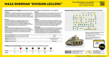 Heller 1:72 56894 STARTER KIT M4A2 Sherman Division Leclerc (deco.FR KIT
