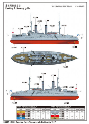 Trumpeter 1:350 5337 Russian Navy Tsesarevich Battleship 1917