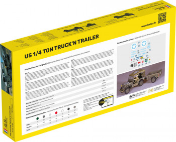Heller 1:35 57105 STARTER KIT US 1/4 Ton Truck 'n Trailer