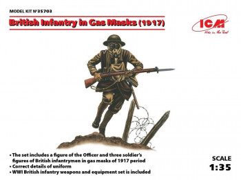 ICM 1:35 35703 British Infantry in Gas Masks(1917)4 Figu