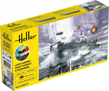 Heller 1:72 56995 STARTER KIT LCVP Landungsboot + Figures