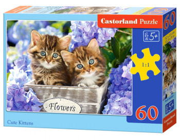 Castorland  B-066087 Cute Kittens, Puzzle 60 Teile