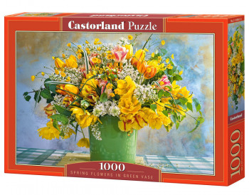 Castorland  C-104567-2 Spring Flowers in Green Vase, Puzzle 1000 Teile