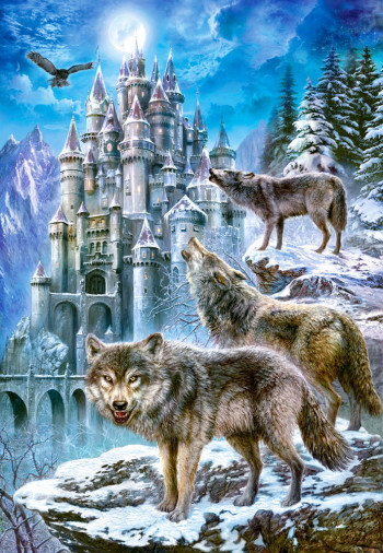 # Castorland  C-151141-2 Wolves and Castle,Puzzle 1500 Teile
