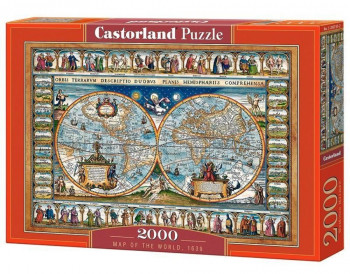 Castorland  C-200733-2 Map of the world,1639,Puzzle 2000 Teile