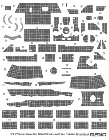 MENG-Model 1:35 SPS-077 German Medium Tank Sd.Kfz.171 Panther Ausf.A Early Production Zimmerit Decal