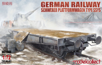 Modelcollect 1:72 UA72086 German Railway Schwerer Plattformwagen Type ssys 1+1 pack