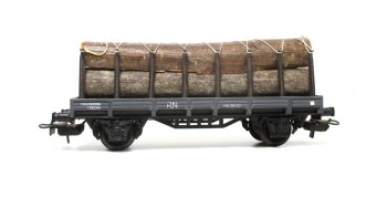 Electrotren H0 1005 offener Güterwagen Rungenwagen mit Ladung (2814G)