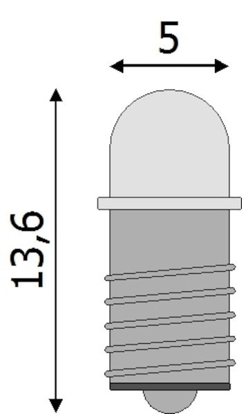TAMS 81-40221-02 LED 5 mm "Halbkugel", warmweiß, Gewindelsockel E5.5, 16-22 V
