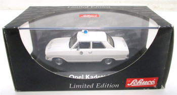 Modellauto 1:43 Schuco 02943 Opel Kadett B Polizei OVP (5305h)