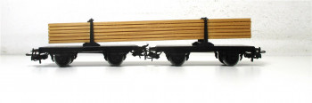 Märklin H0 4665 Zwei Drehschemelwagen mit Holz Ladung OVP (1194H)