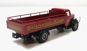 Modellauto H0 1/87 LKW Magirus Pritsche Wernesgrüner (26-52)