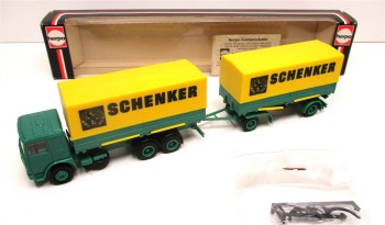 Herpa 1/87 818320 MAN Wechselpritschen-Hängerzug Schenker OVP (Spur H0)