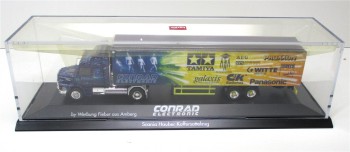 Herpa 1/87 187800  Scania Hauber Koffersattelzug Tamya Panasonic ... OVP (Spur H0)(2273K)