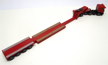 Kibri 1/87 MAN Schwerlast-Tiefladerzug rot o. OVP (3610K)