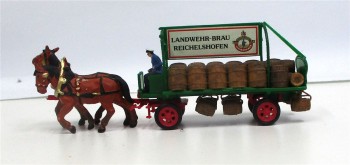 Spur H0 Preiser Bierkutscher Landwehrbräu Reichelshofen o.OVP (5475k)