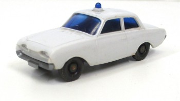 Wiking H0 1/87 Ford Taunus weiß Blaulicht PKW-Modell o. OVP  (80-)