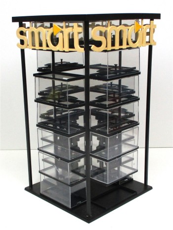 Spur H0 Busch Fertigmodell Smart Tower, Autovitrinen entnehmbar