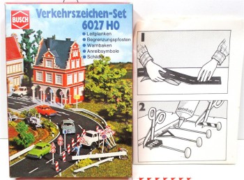 Spur H0 Busch 6027 Verkehrszeichen - unvollständig OVP (Z96-1)