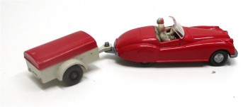 Wiking H0 1/87 Jaguar Sport mit 2-achsigem Anhänger PKW-Modell o. OVP  (75-5)