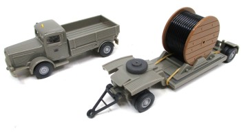 Wiking 1/87 27852 Büssing 800 Zugmaschine mit Tiefladerhänger DBP OVP (Spur H0) (11-11K)