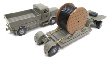 Wiking 1/87 27852 Büssing 800 Zugmaschine mit Tiefladerhänger DBP OVP (Spur H0) (11-11K)