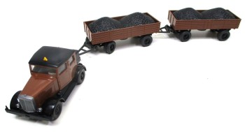 Wiking 1/87 3500 Hanomag ST100 + 2 Anhänger Kohle OVP (Spur H0) (11-10k)