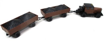 Wiking 1/87 3500 Hanomag ST100 + 2 Anhänger Kohle OVP (Spur H0) (11-10k)