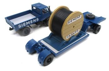 Wiking 1/87 26502/1 MB Unimog 1700L Tiefladerhänger SIEMENS OVP (Spur H0) (11-17k)