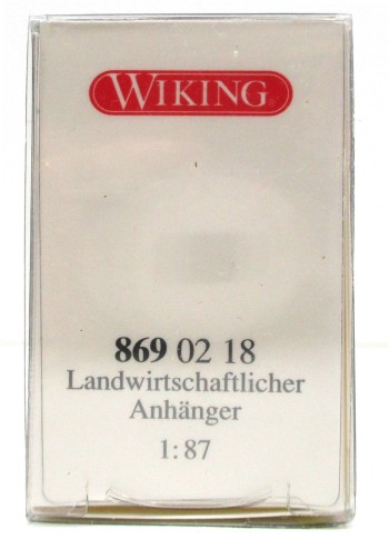 Wiking 1/87 869 02 18 Landwirtschaftlicher Anhänger braun  - OVP (Spur H0)(21-36k)