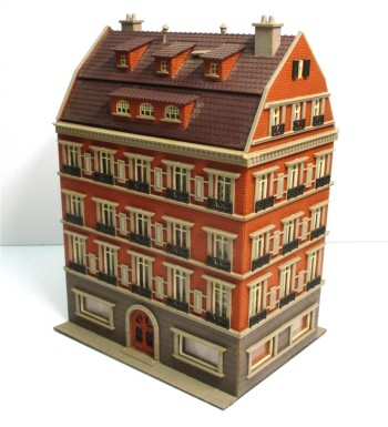 Spur H0 25222 Vollmer Stadthaus Terassen 5 Etagen Fertigmodell 