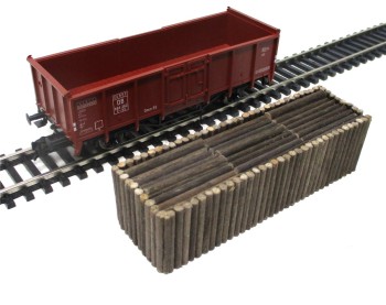 Spur H0 Fleischmann 5205 Hochbordwagen Holzladung  o.OVP  (4794k)