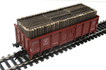 Spur H0 Fleischmann 5205 Hochbordwagen Holzladung  o.OVP  (4794k)