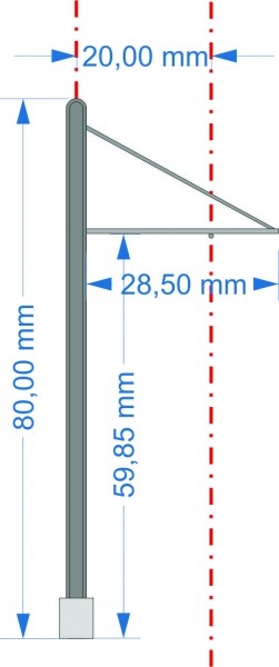 Sommerfeldt 104 Moderner Straßenbahn Streckenmast H0 (VE=5) - OVP NEU