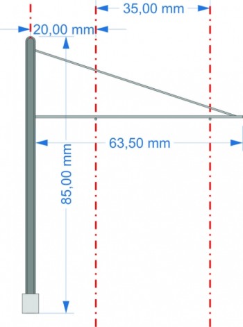 Sommerfeldt 123 Moderner Straßenbahnmast H0 mit Doppelausleger (VE=5) - OVP NEU