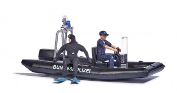Busch H0 5485 See mit fahrendem Polizeiboot - NEU