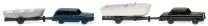 Wiking N 1/160 092139 Zwei Bootsgespanne (2x PKW mit Bootsanhänger) - NEU