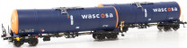 Igra Model H0 96210020 Set 2, 2x Tankwagen Zacns 88 Wascosa orange/blau