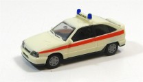 Herpa H0 1/87 Opel Kadett als Notarzt cremeweiß / rot